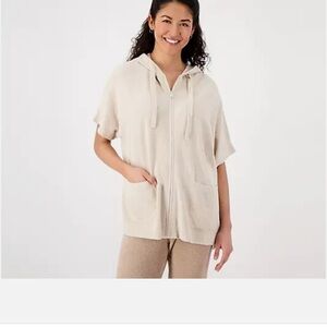 Barefoot Dreams Cream Hooded Cardigan